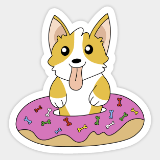 Corgi Dog Donut Sticker